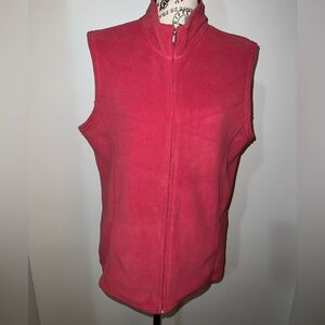 L.L. Bean Polartec Coral Pink Fleece Zip Up Vest/Size Large